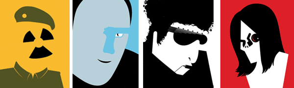 Norma Bar's depiction of celebrities with clever use of negative space